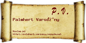 Palmhert Varsány névjegykártya